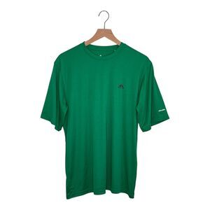 adidas Large Short Sleeve CLIMALITE Shirt Men’s Green Activewear Moisture Wick